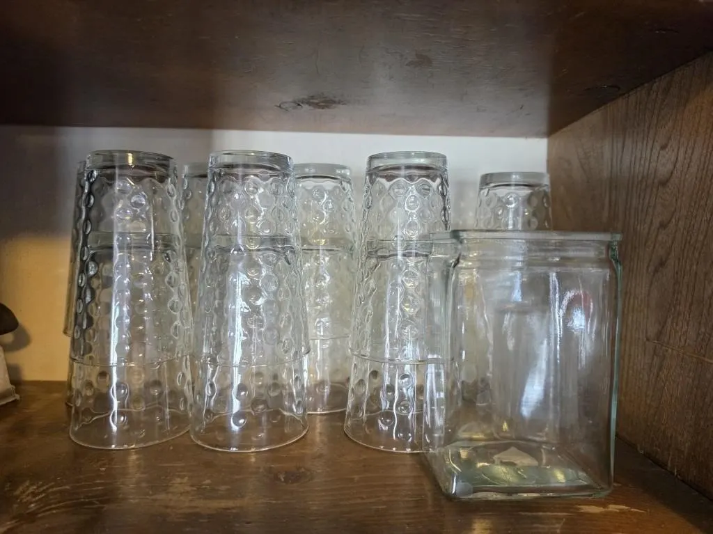 Set of Textured Glass Tumblers