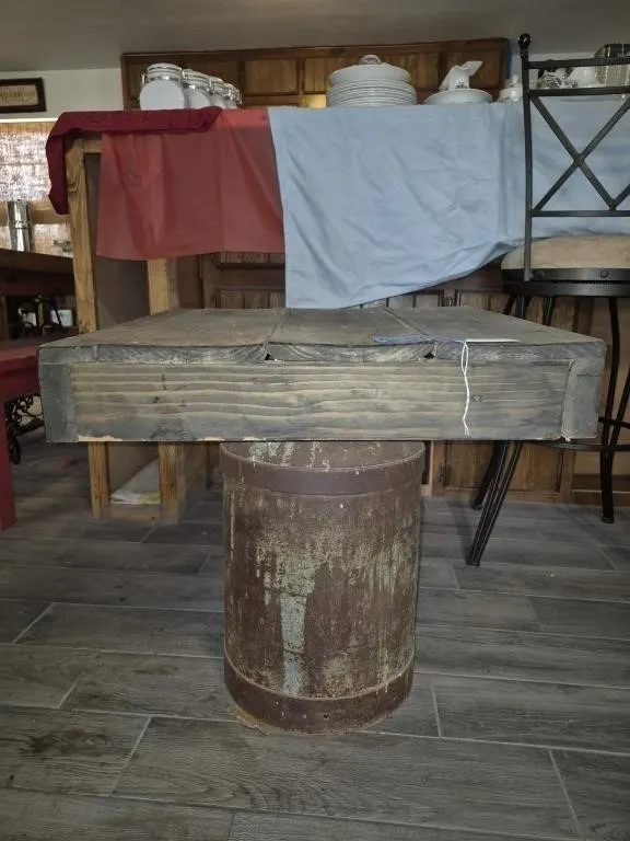 Metal Milk Can Table Base & Top