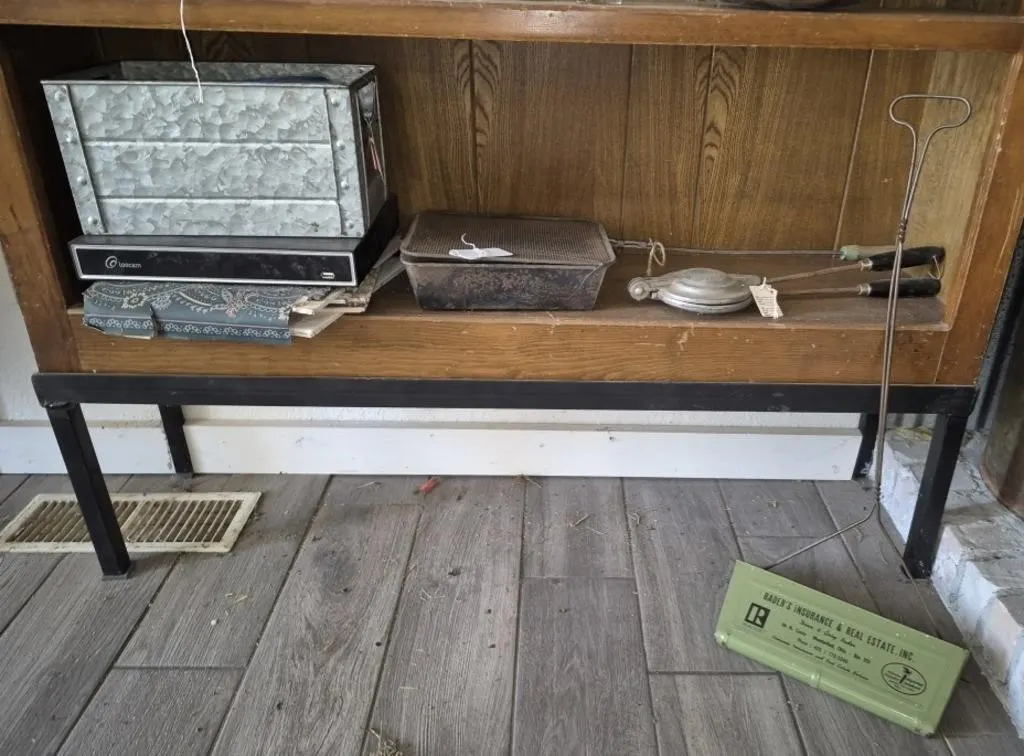 Vintage Camp Stove Cookware Set & Galvanized Bin
