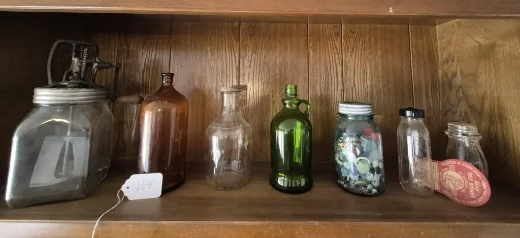 Glass Bottles,Churn, Jars
