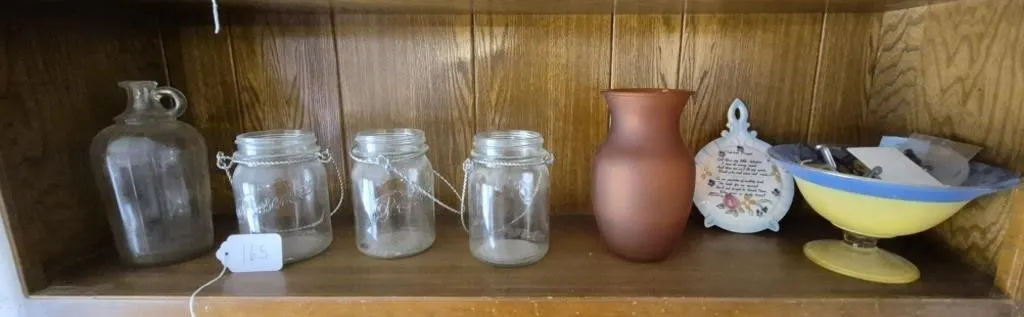 Vintage Glass Bottles, Jars, and Decorative Items