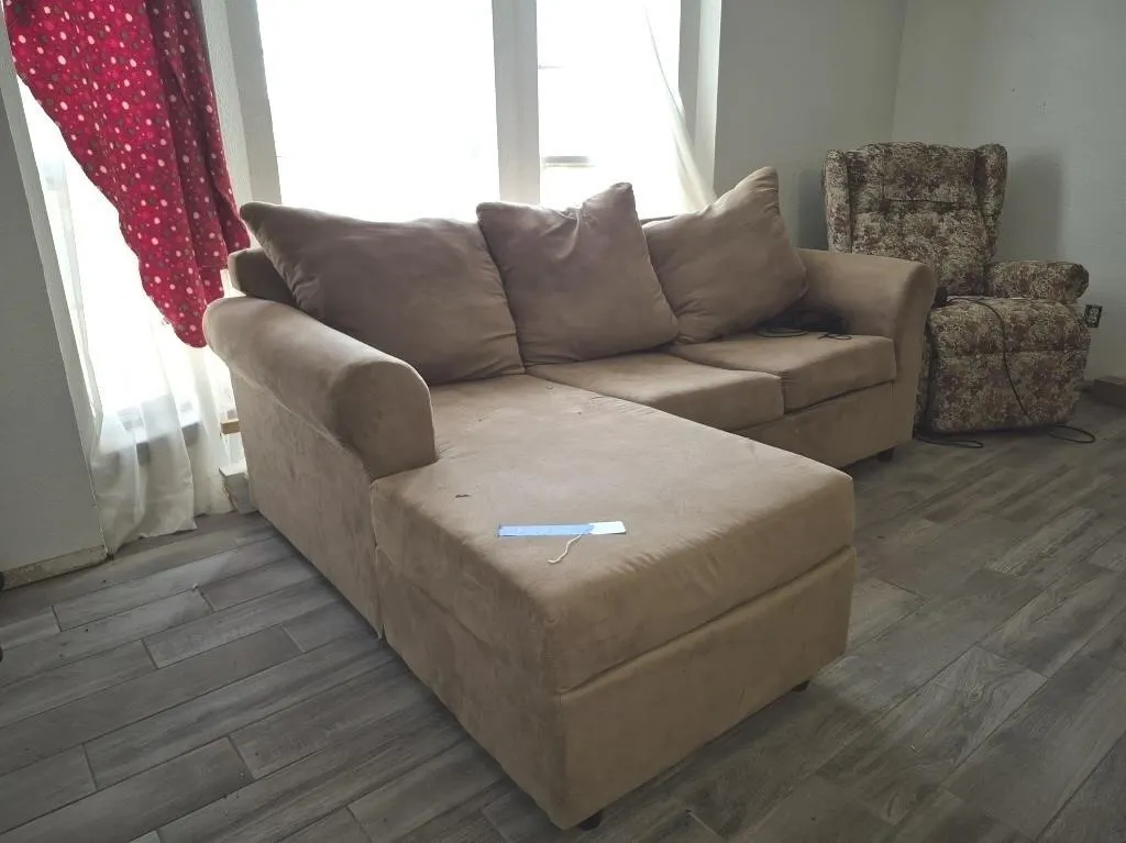 Tan Sectional Sofa with Chaise