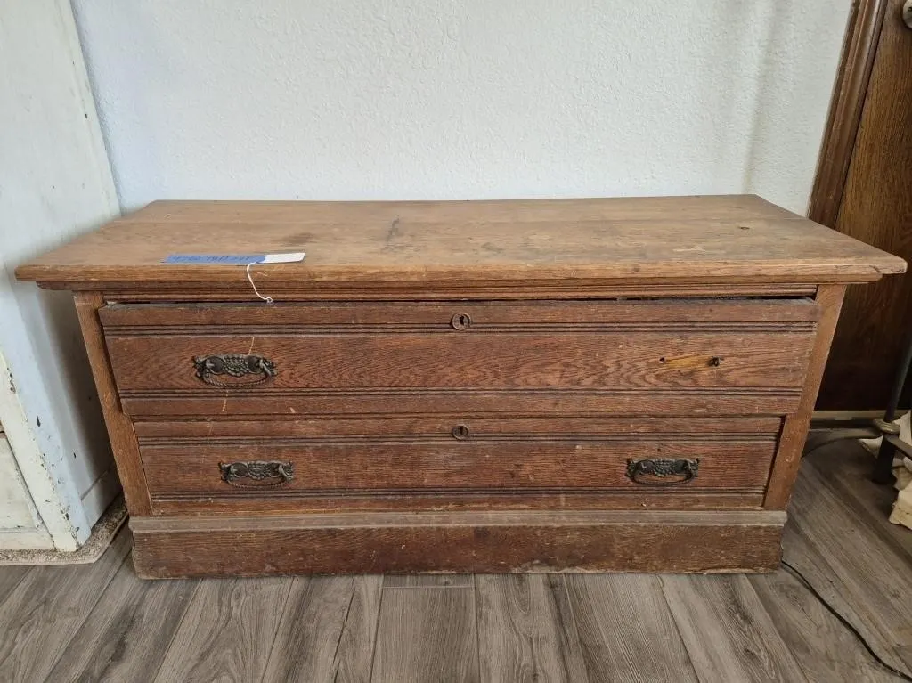 Wooden Chest with Drawers