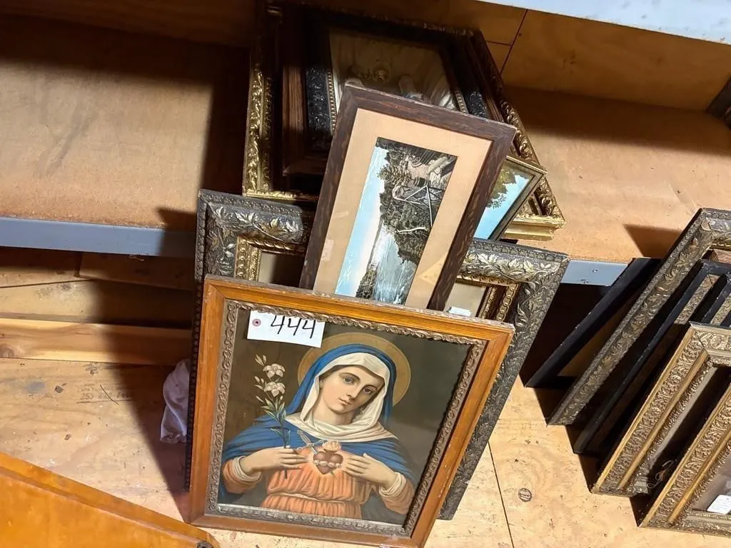 Religious Pictures & Shadow Box & other
