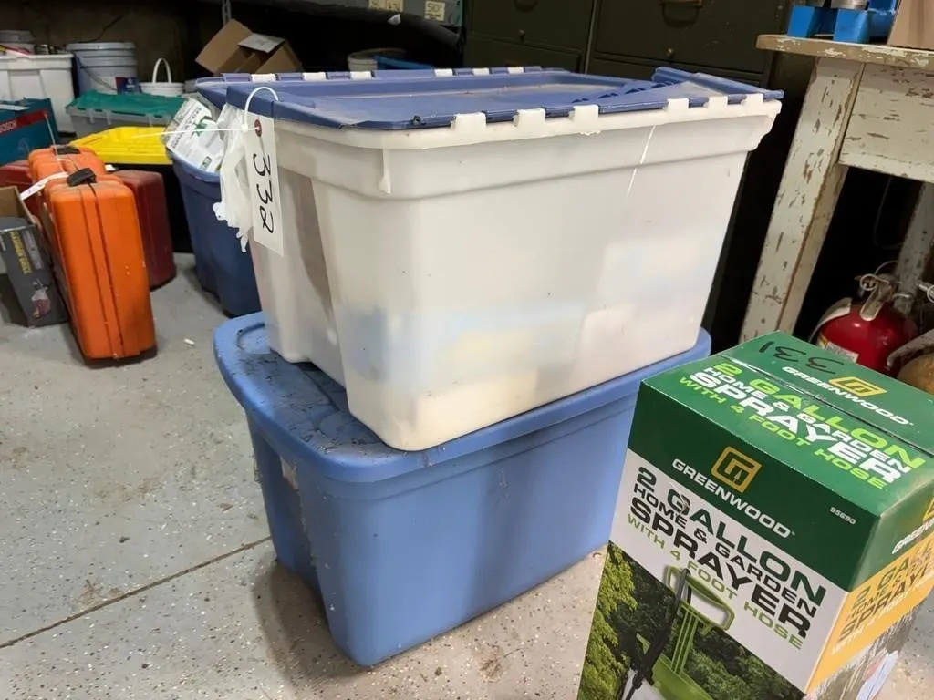 Tote of Light Bulbs & Christmas Lights
