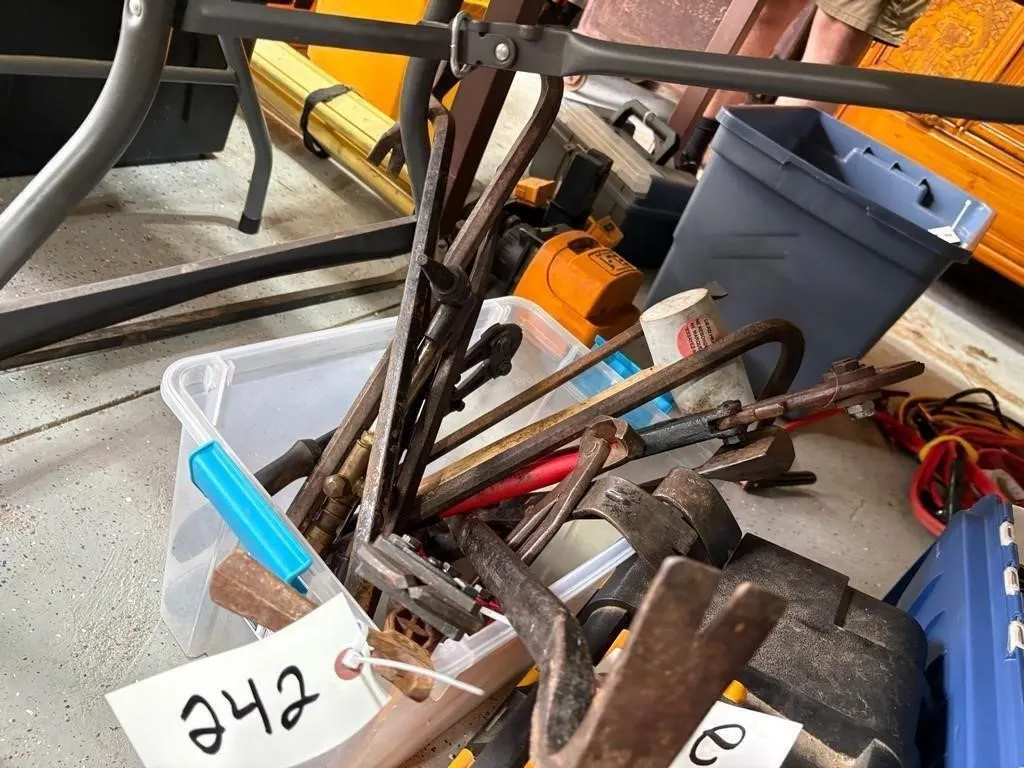 Large lot of prybars, Bolt Cutters, Hammers etc