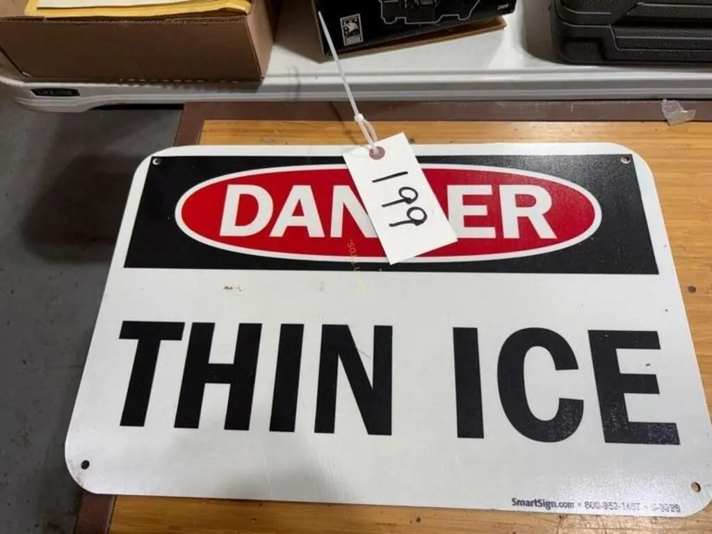 Danger Thin Ice Sign