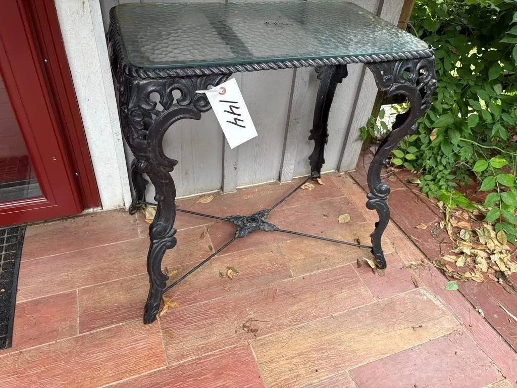 Cast Iron Glass Top Table