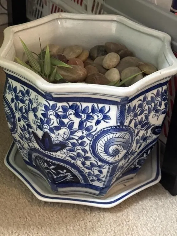 8.5�Chinoiserie Jingdezhen Blue and White