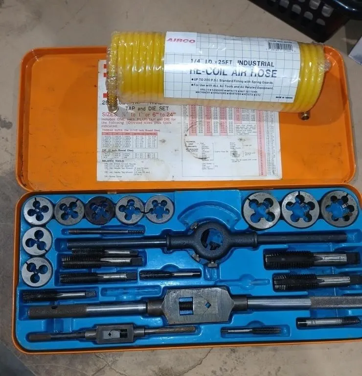 25 piece NC Thread Tap & Die set & 1/4" I.D x 25ft