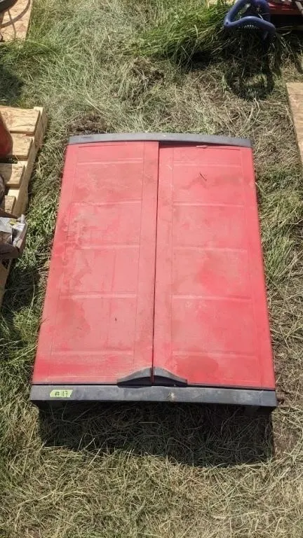 Plastic Storage Cabinet with contents