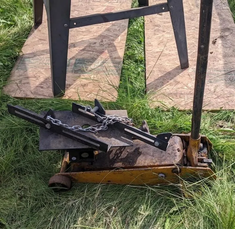 Yellow 3 ton transmission jack