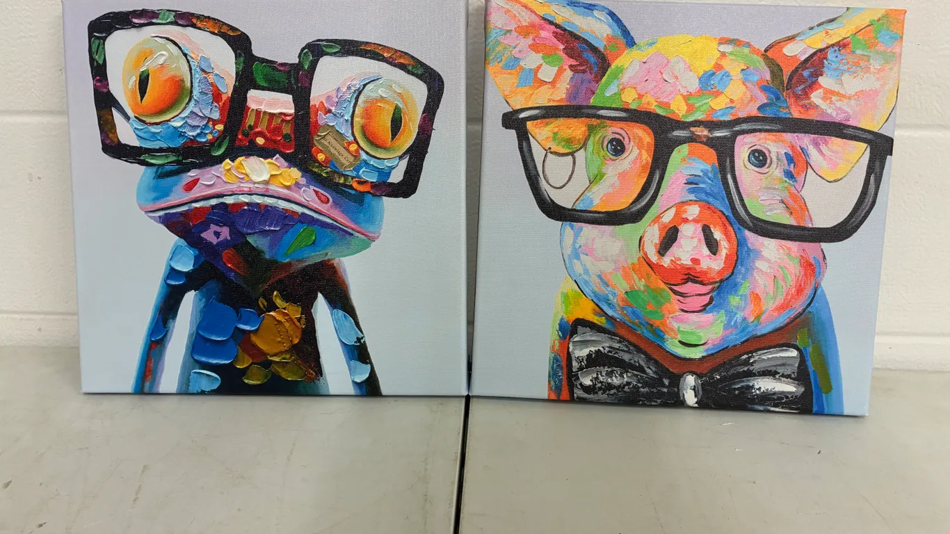 Frog and Pig Picture 12" X 12"