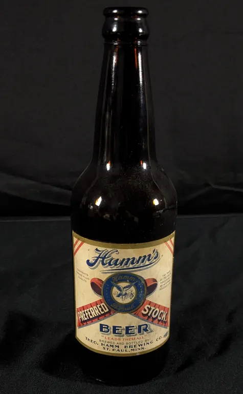 IRTP 12-OZ PAPER LABEL BEER BOTTLE HAMMS PREFERRED STOCK ST PAUL MINNESOTA