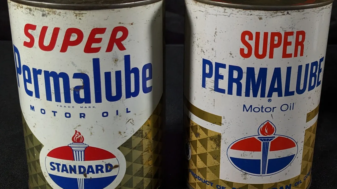 2 QUART OIL CANS STANDARD & AMERICAN SUPER PERMALUBE
