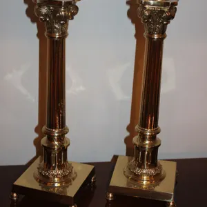 Neo-Classical Brass Candlesticks