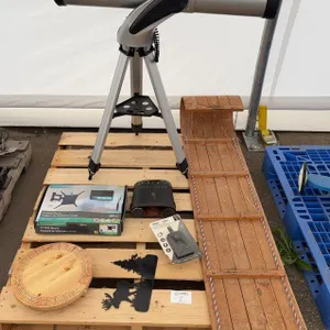Astronomical Telescope on Tripod with Cribbage Board, TV Wall Mount & Toboggan Lot