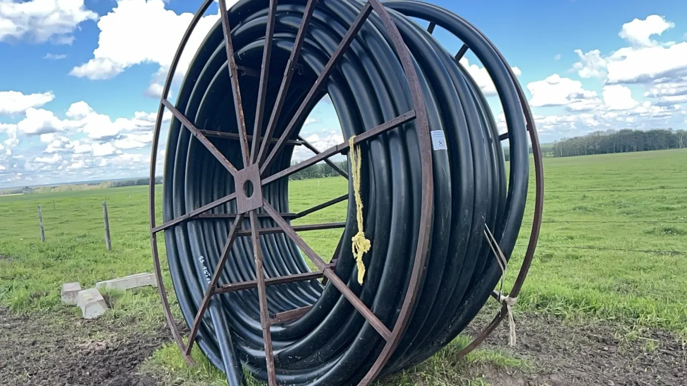 REEL OF BLACK PLASTIC PIPE