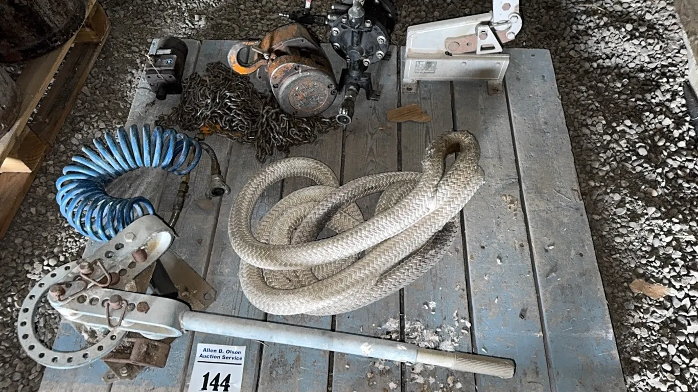 TUBE BENDER, TOW ROPE, AIRLINE, CHAIN WINCH, HYD MOTOR & MORE