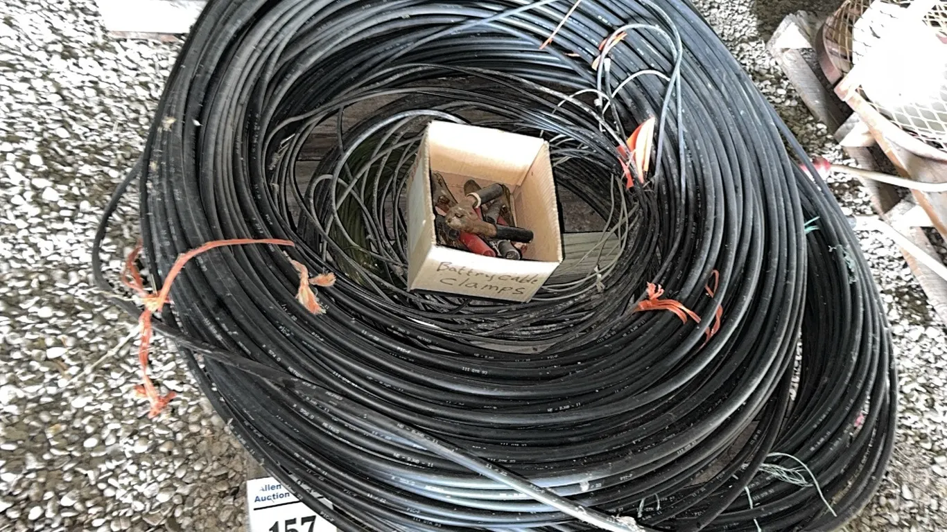 BOOSTER CABLE ENDS, LG AMOUNT OF 11/22 WIRE & MORE