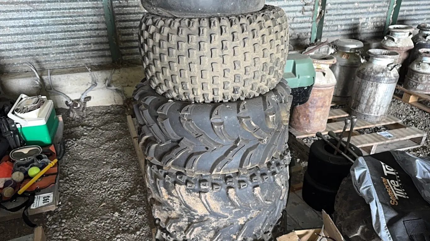 6 - ASSORT ATV TIRES, SEVERAL ELECTRIC WINCHES - CONDITION UNKNOWN & MORE