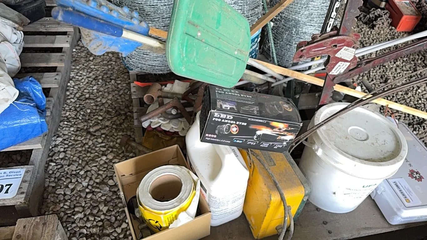 FIRST AID KIT, ELECTRIC FENCER, GATE HINGES, PADDLES, SHOW STICKS & MORE