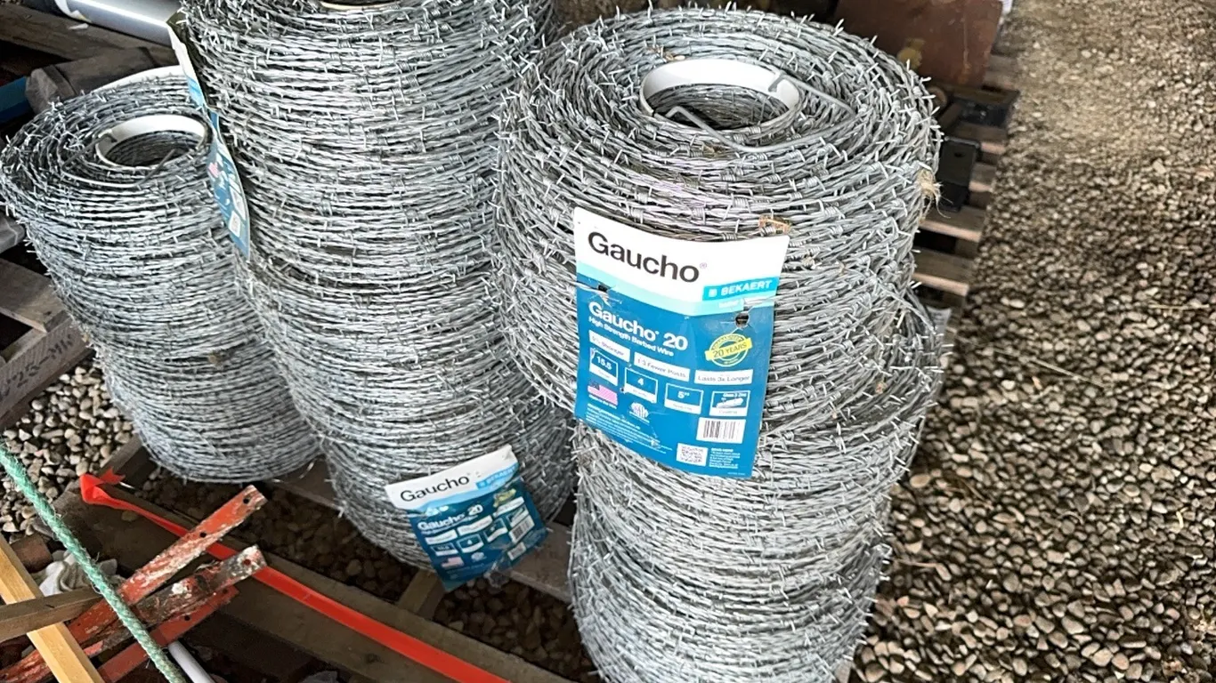 8 - NEW/UNUSED ROLLS OF GAUCHO BARBED WIRE - SOLD PER ROLL