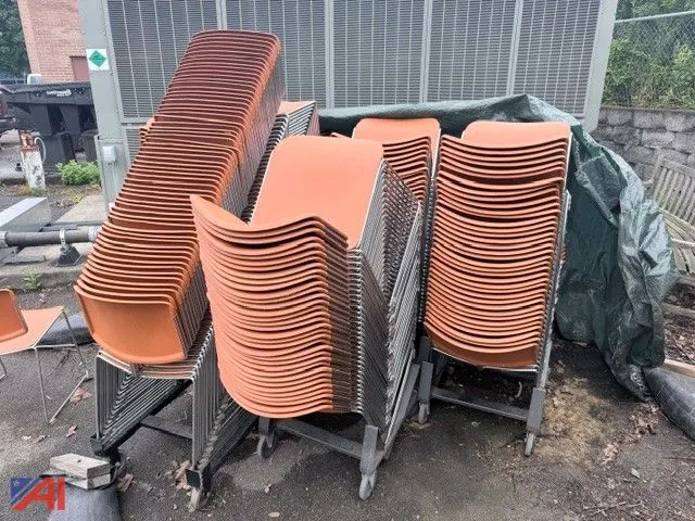 (250) Orange Plastic Chairs