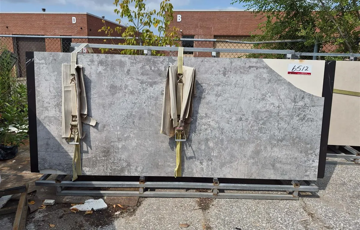 Large Assortment of Quartz / Porcelain Slabs on Metal A-Frame
UNRESERVED