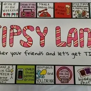 NEW *minor damage to outer box Tipsy Land Adult Drinking Board Game, Standard Edition, 2+ Players, 60 Waterproof Cards, Complete Set