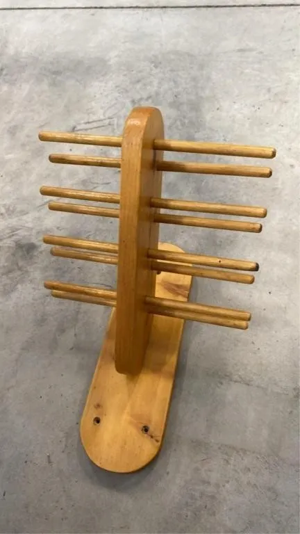Vintage wooden dowel rack