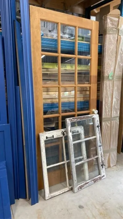 Vintage style door and decor windows