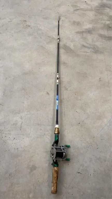 Vintage Playmaker fishing rod and baitcaster reel