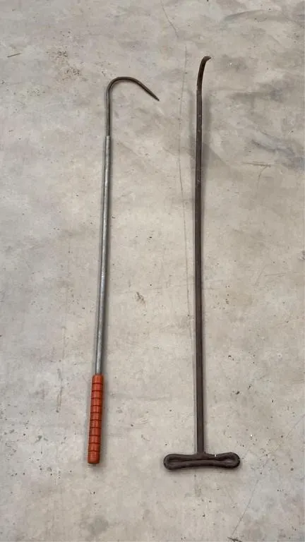 2 vintage fishing gaffs - 30in long