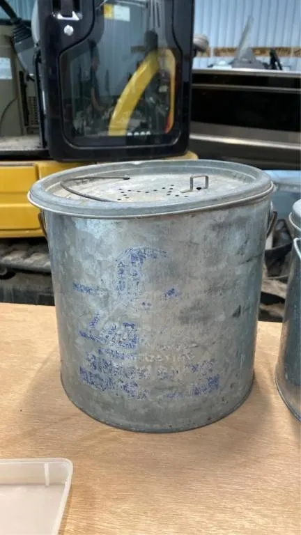Vintage galvinized metal minnow bucket