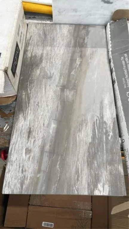 2 12x24in stone-look tiles