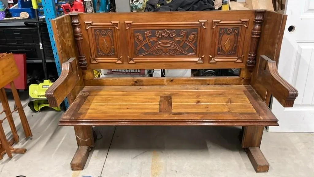 Wooden bench made from piano - 58x25x43in