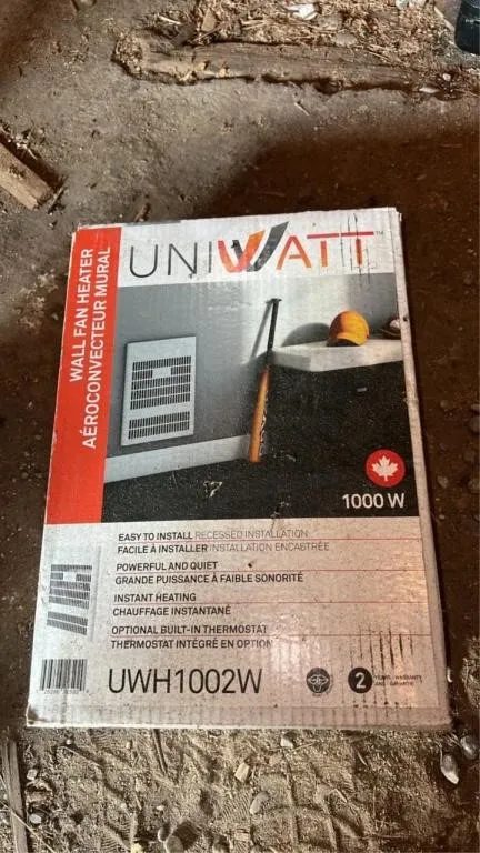 Uniwatt wall fan heater - as is