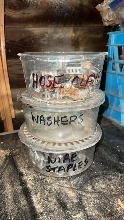 Hose clamps, washers, and wire staples