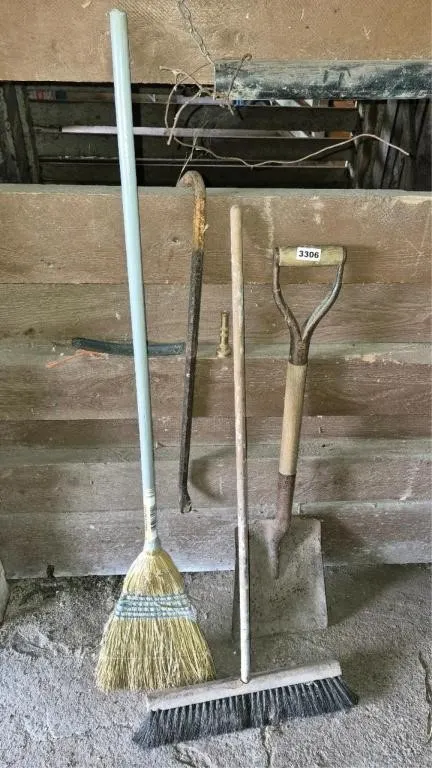 Brooms + Shovel + Wrecking Bar