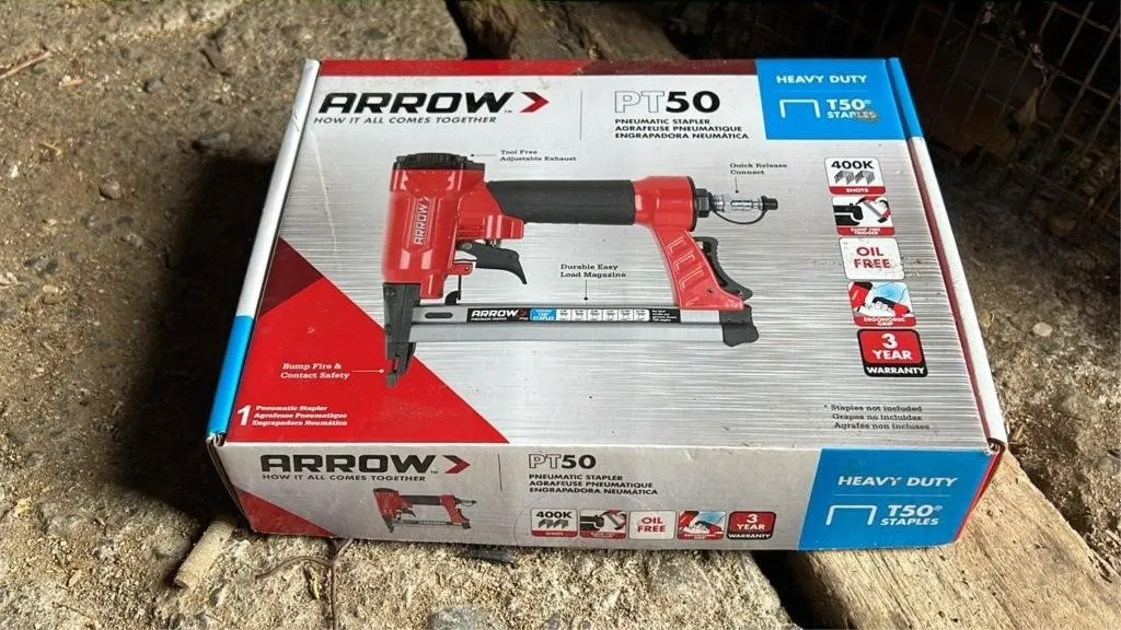 Arrow PT50 pneumatic stapler T50 staples
