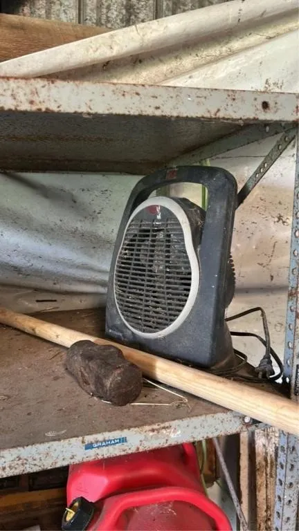 Fan and sledge hammer