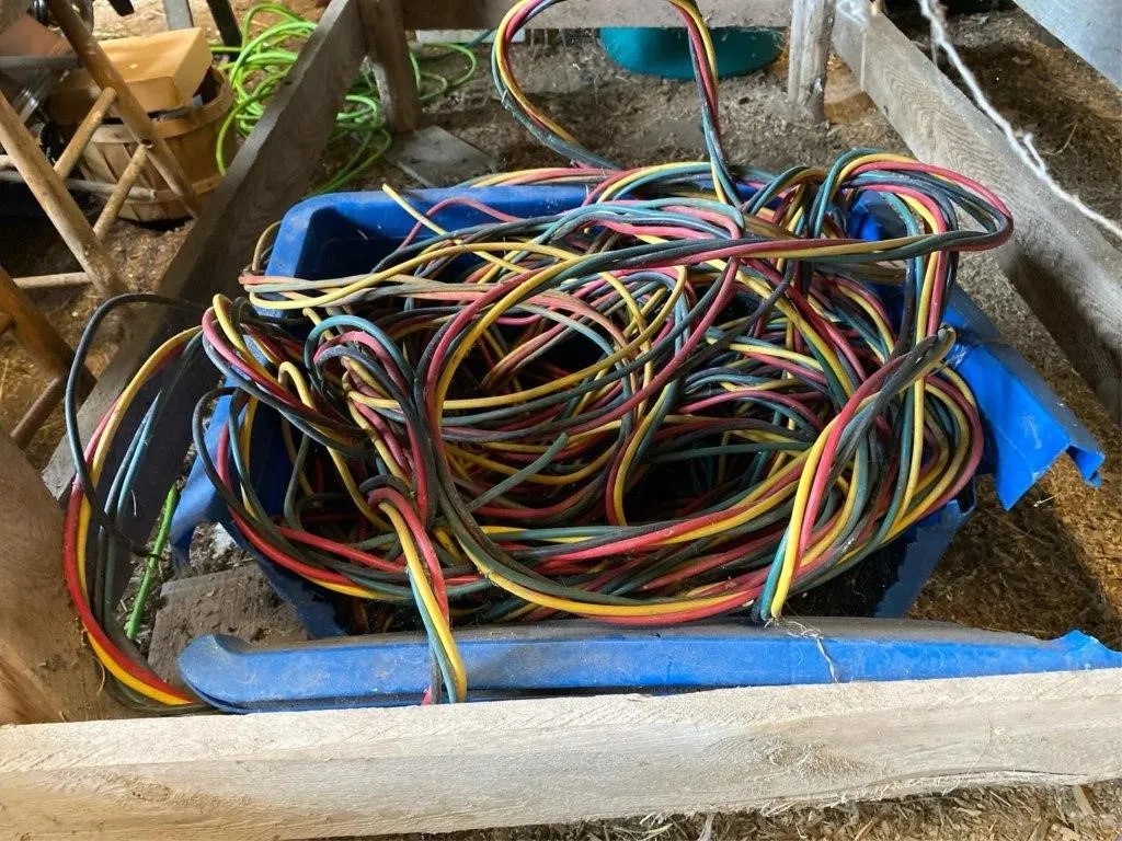 Bin of miscellaneous wire