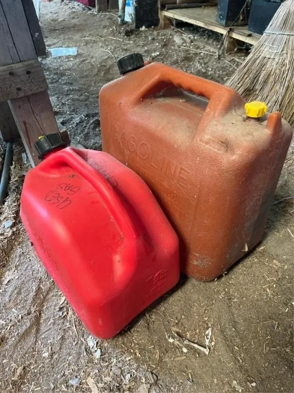 10L and 20L gas cans - 10L 1/4 full of used gas