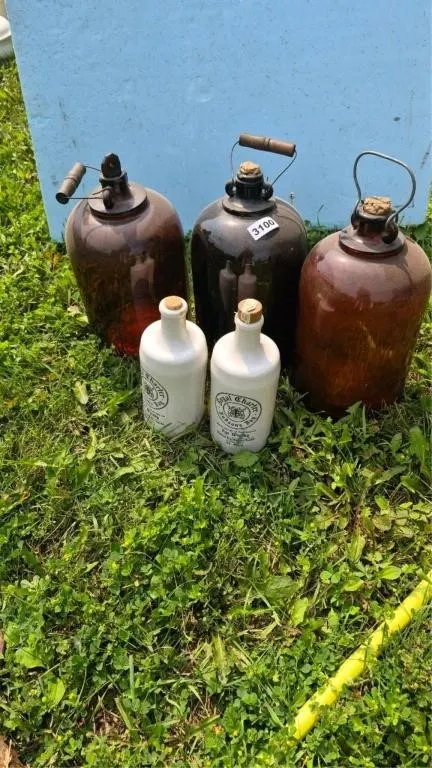 Amber Glass Jugs