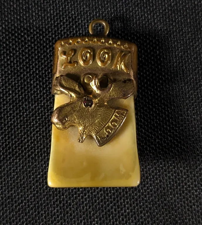 LOOM LOYAL ORDER OF THE MOOSE ELK TOOTH PENDANT FRATERNAL CLUB