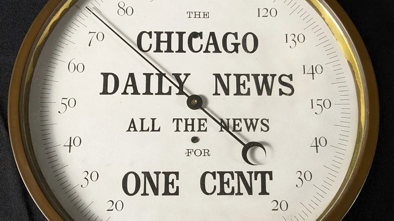 PATENTED 1885 THERMOMETER CHICAGO DAILY NEWS ALL THE NEWS FOR ONE CENT