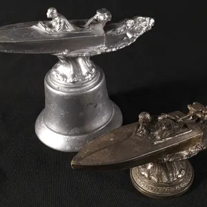 2 ANTIQUE OUTBOARD MOTOR SPEEDBOAT TROPHY TOPPERS