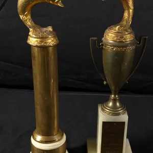 1956 MUSKELLUNGE & 1953 LARGEST TROUT FISHING TROPHIES