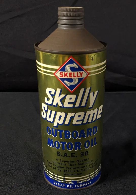 QUART CONE TOP CAN SKELLY SUPREME OUTBOARD MOTOR OIL